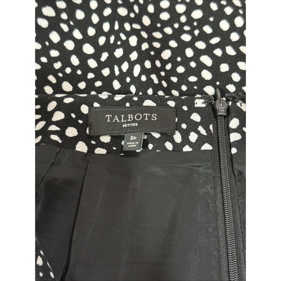 TALBOTS Womens Petite Pencil‎ Skirt Black and White Geo Sz 8P  Lined - Picture 11 of 13